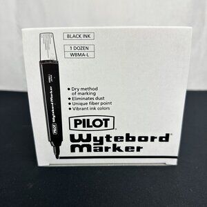 New Pilot Wytebord Marker Black Ink 1 Dozen WBMA-L NIB Dry Erase Japan